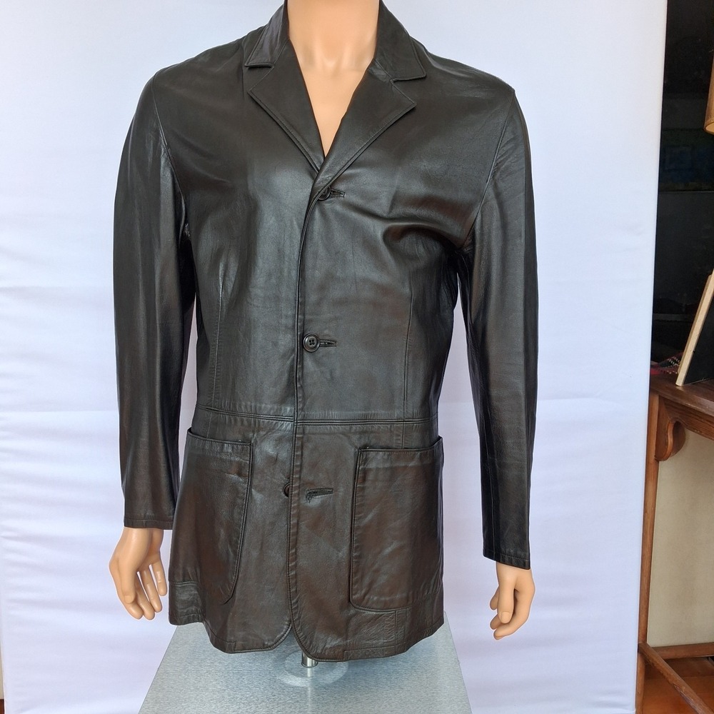 Olde Hide House black soft Leather Blazer M soft